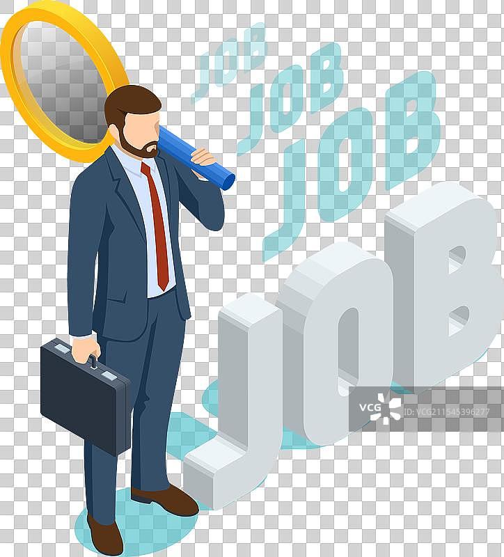 等距图形的求职简历、招聘与雇佣图片素材