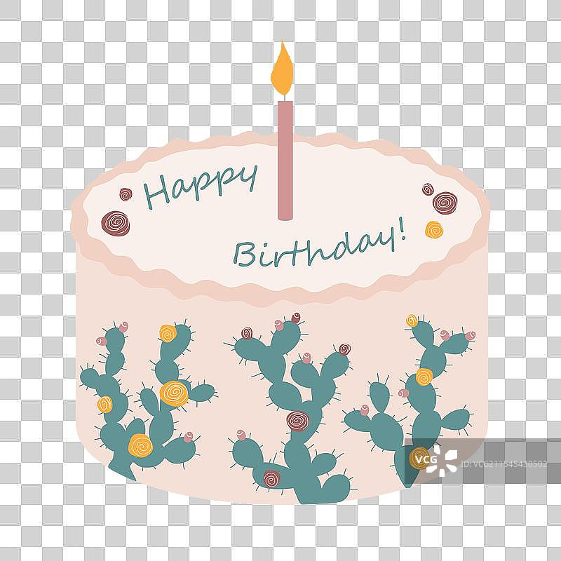 可爱的便当蛋糕，上面装饰着仙人掌和一个水果图片素材