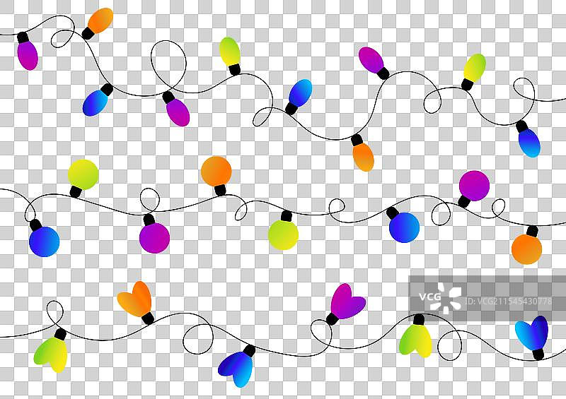 圣诞节彩色灯串套装图片素材