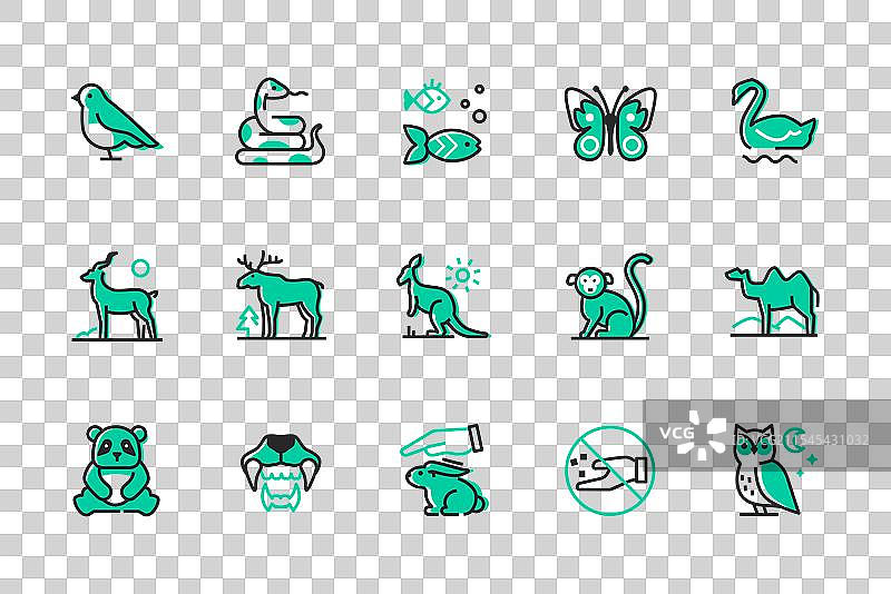 动物多样性 - 线条设计风格合集图片素材