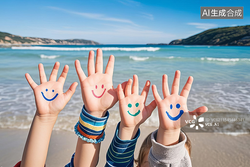 【AI数字艺术】小孩子的手 开心的笑图片素材