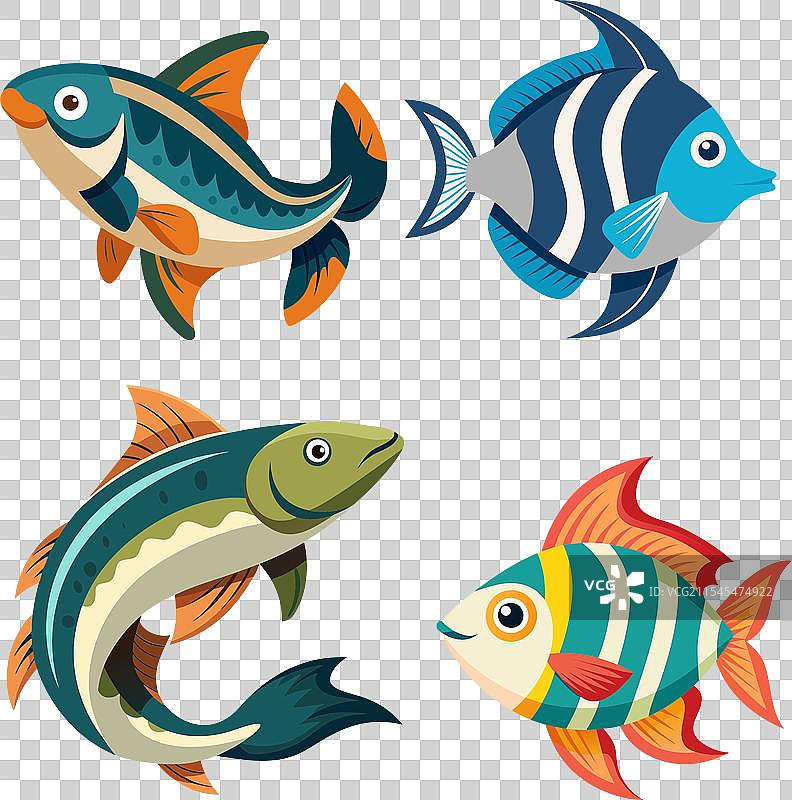 鱼类艺术组合图片素材