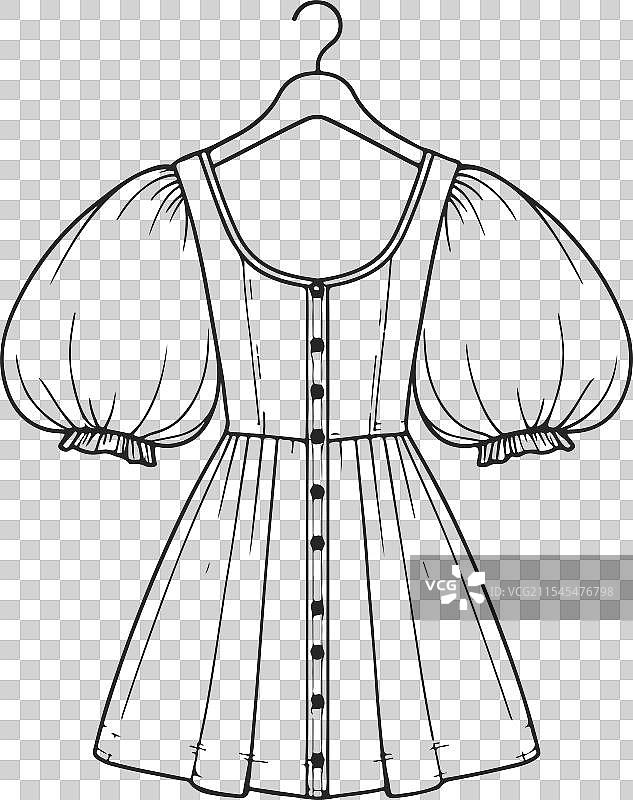 泡袖迷你裙技术时尚连衣裙图片素材