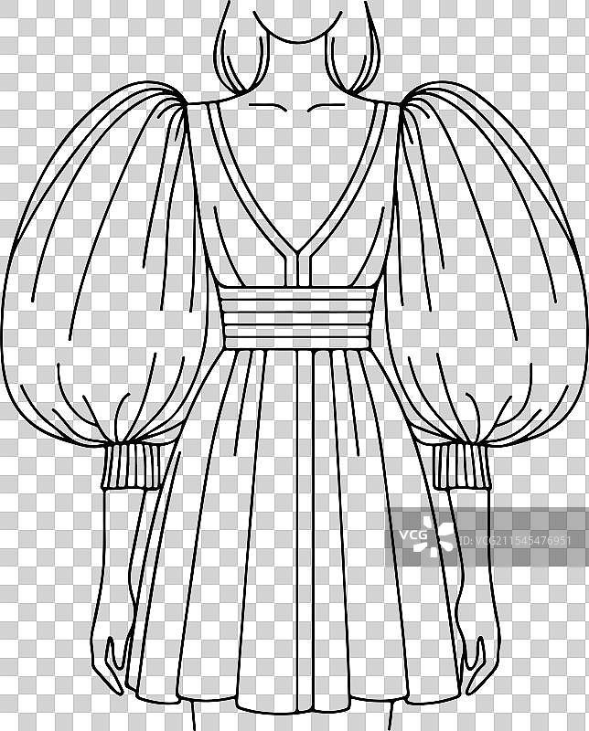 泡袖迷你裙技术时尚连衣裙图片素材