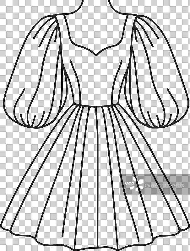 泡袖迷你裙技术时尚连衣裙图片素材