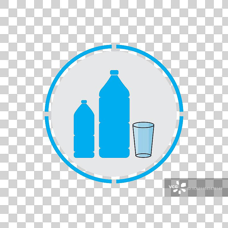 塑料瓶和玻璃瓶图标图片素材
