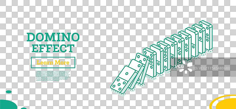 多米诺效应等距轮廓物体倒下图片素材