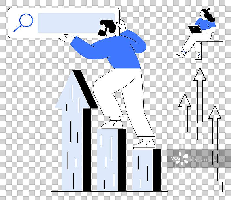 商业增长概念与巨大的搜索框图片素材