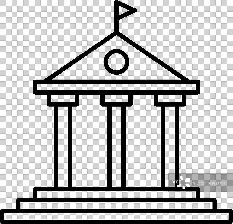 政府建筑线条图标设计图片素材