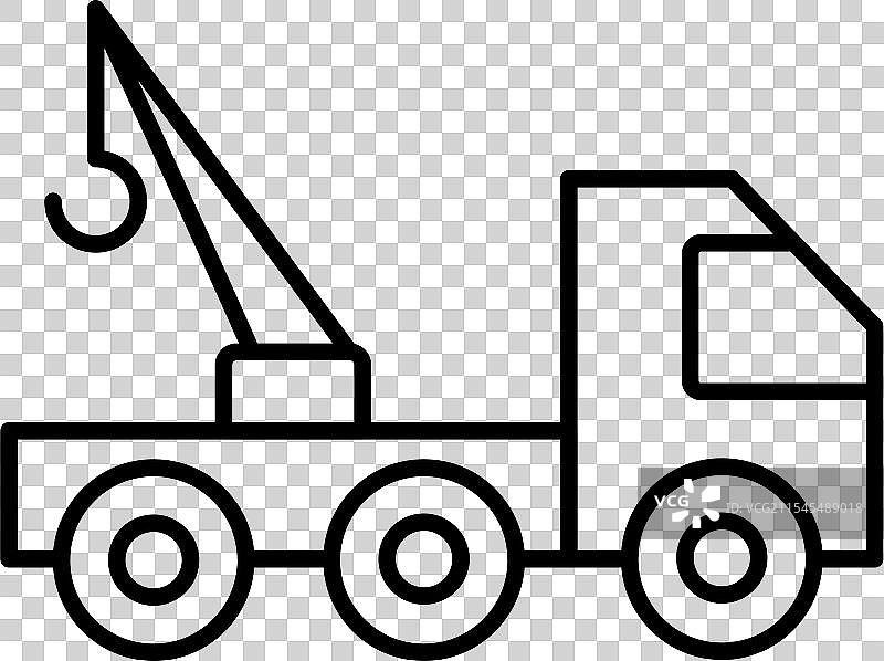 拖车线条图标设计图片素材