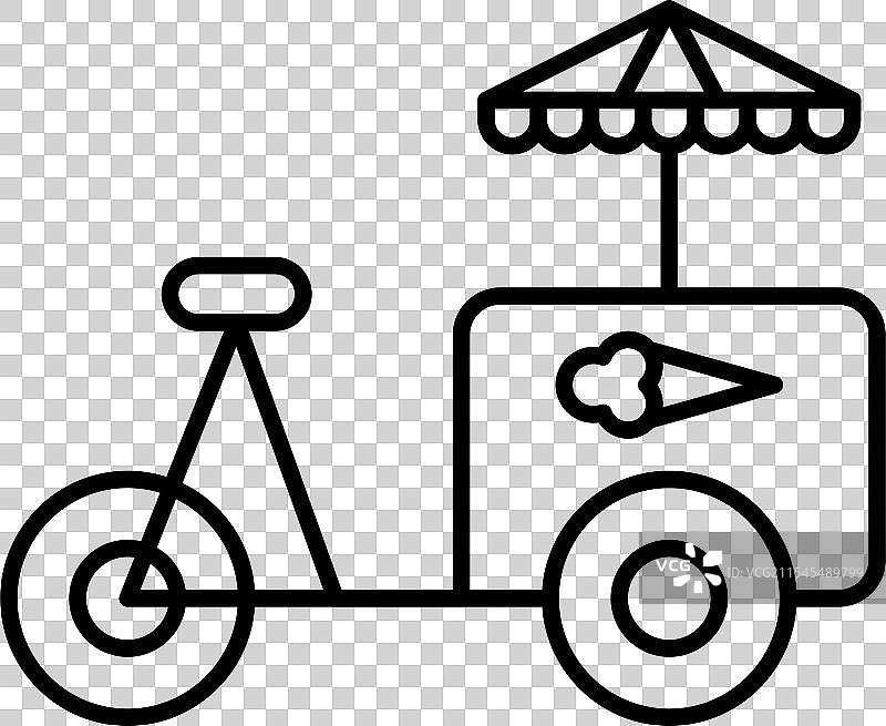 冰淇淋车线条图标设计图片素材