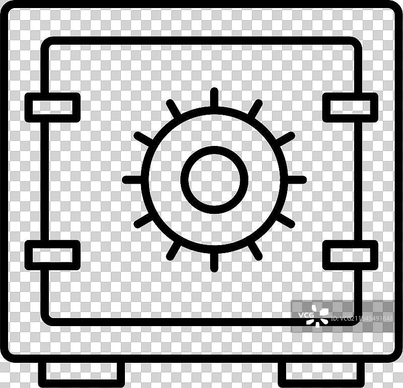 保险箱线条图标设计图片素材