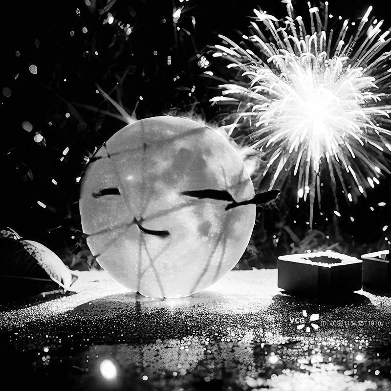 月亮笑脸·迎新年图片素材