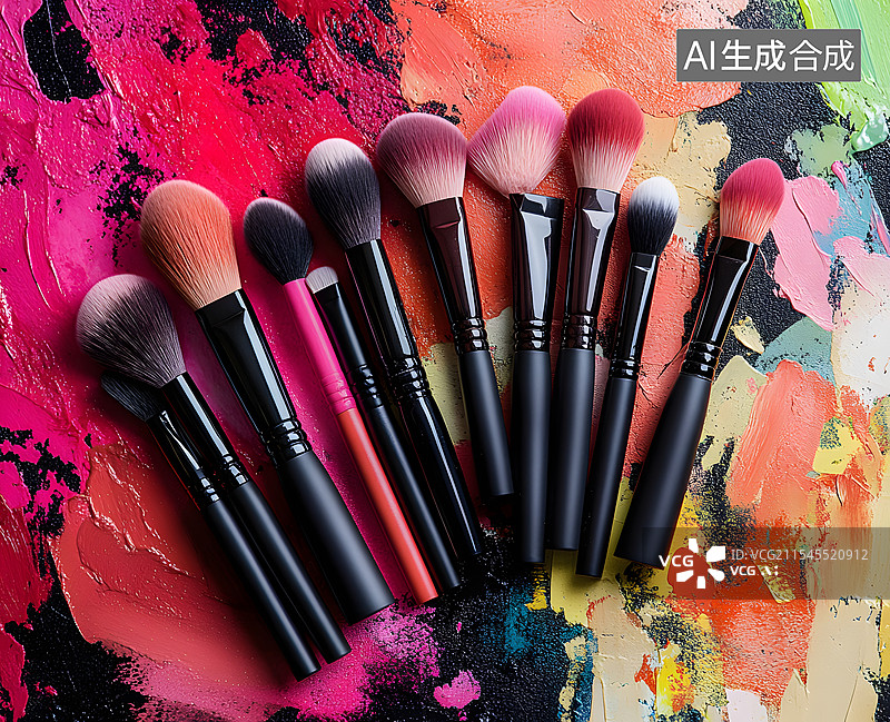 【AI数字艺术】画笔 化妆 美妆 女生图片素材