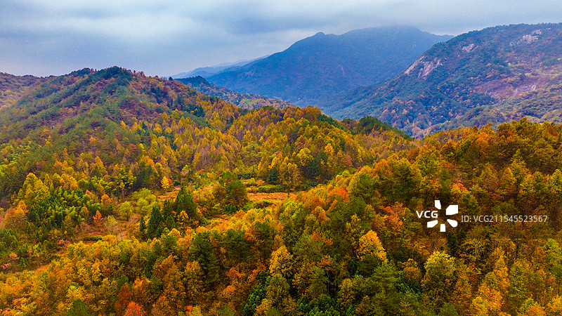 安徽省六安市金寨县沙河乡楼房村初冬景色图片素材