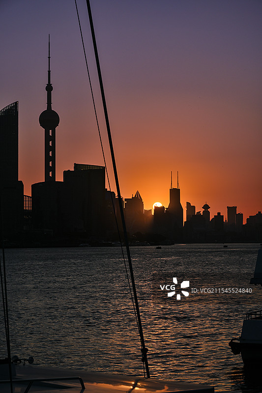 上海黄浦江夕阳图片素材
