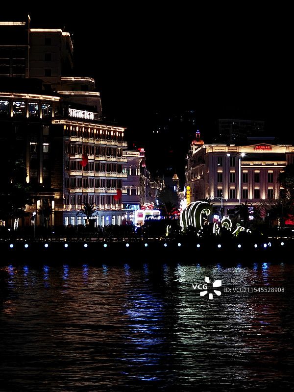 鹭江夜游之鹭江宾馆+中山路夜景风光图片素材