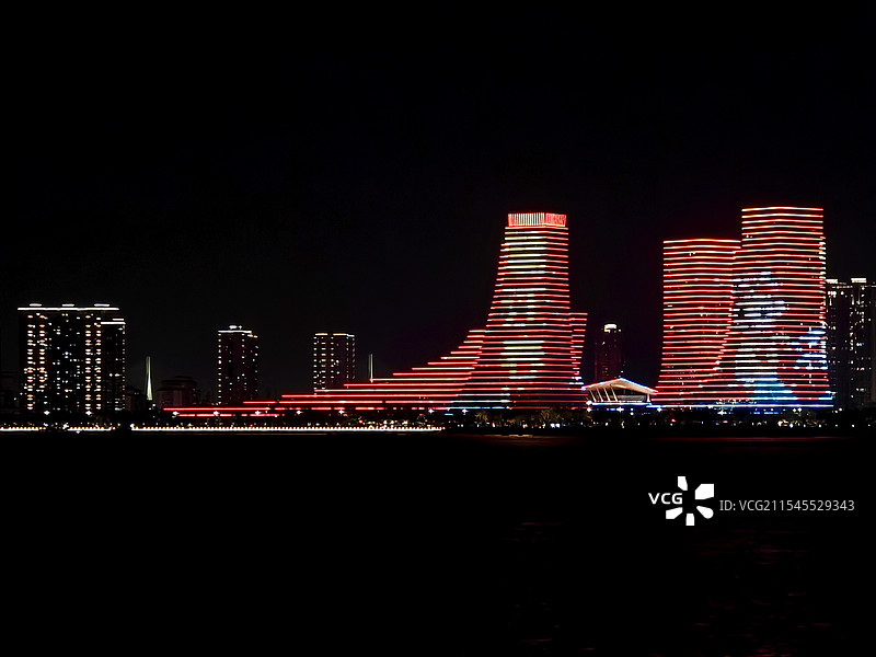 鹭江夜游之鹭江沿岸夜景风光图片素材