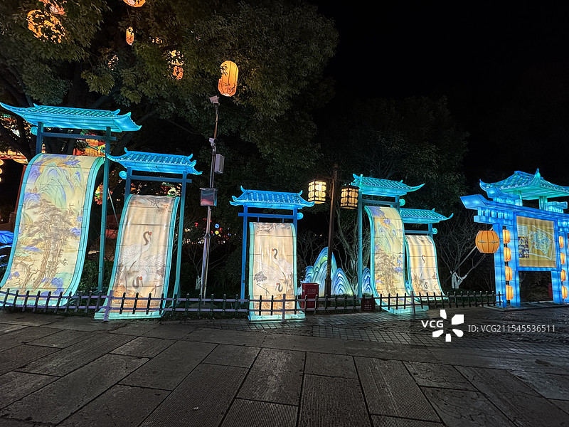 第39届中国秦淮灯会 白鹭洲公园灯会 上元灯彩图 南京秦淮灯会图片素材