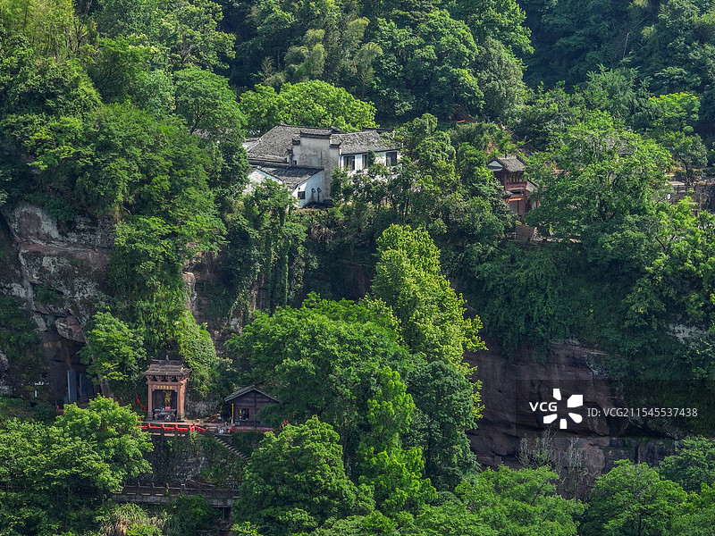 洞天福地摩崖石刻+安徽省黄山市休宁县齐云山景区图片素材