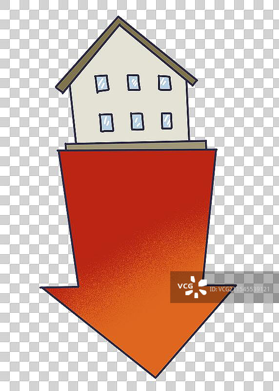 房价下跌，二手房房价下跌图片素材