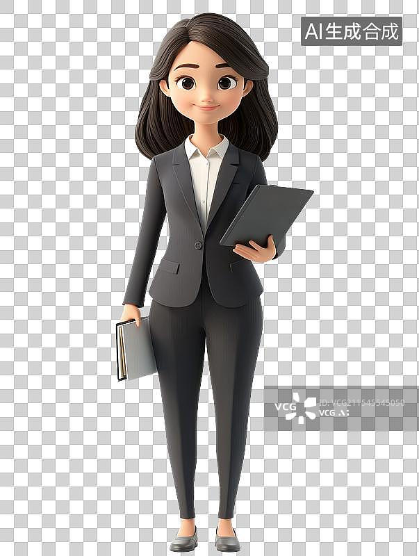 【AI数字艺术】3D金融办公人物女士图片素材