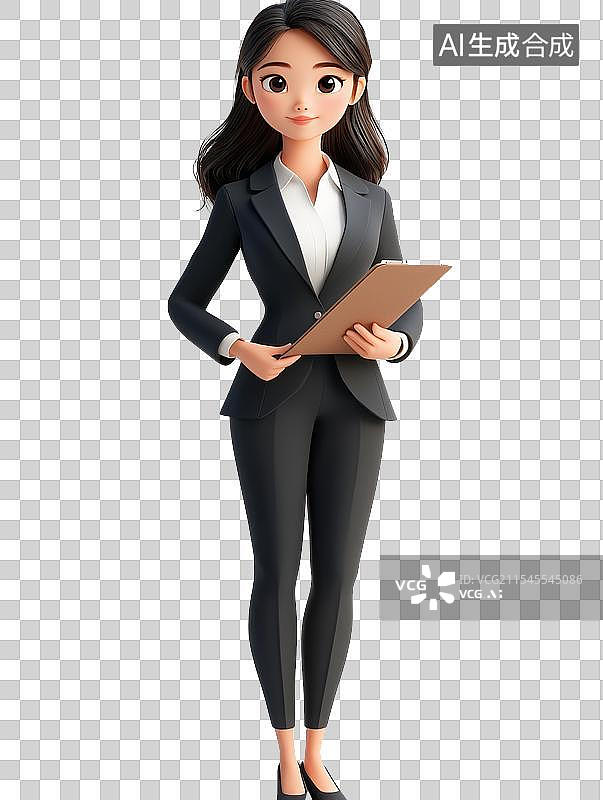 【AI数字艺术】3D金融办公人物女士图片素材