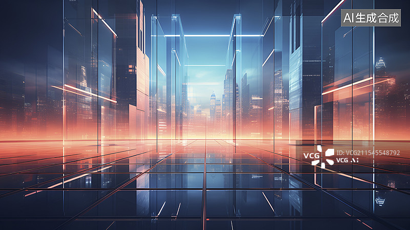 【AI数字艺术】抽象城市建筑背景图片素材