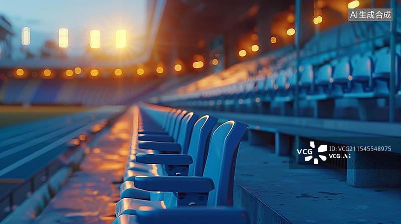 【AI数字艺术】赛后宁静空荡的体育场看台图片素材
