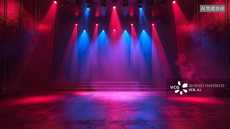 【AI数字艺术】炫酷未来科技感舞台灯光秀设计图片素材
