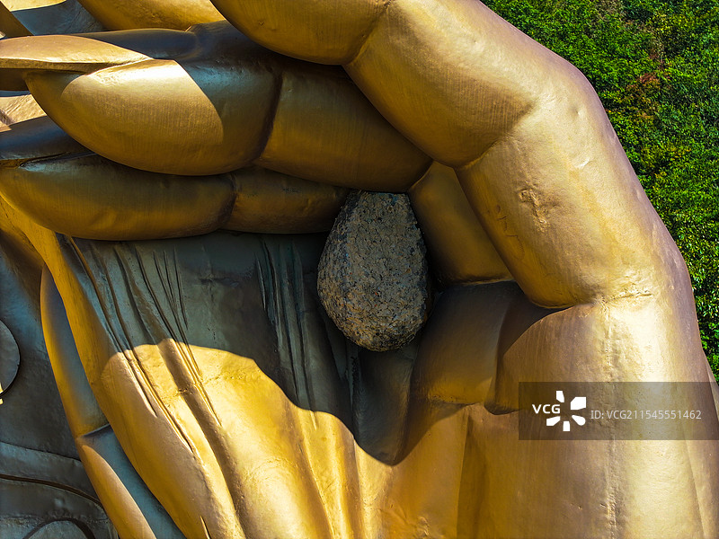 句容茅山元符万宁宫老子神像建筑风光航拍图片素材