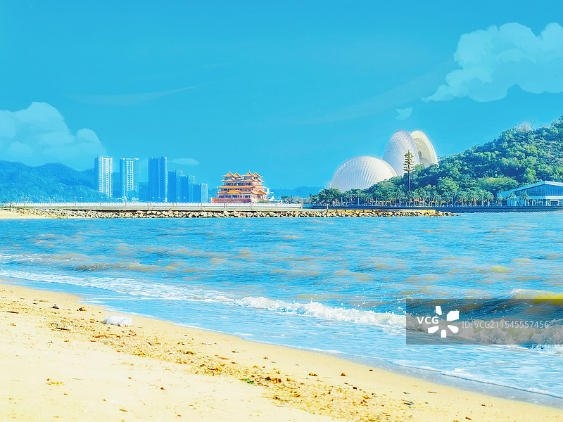 童话日月贝珠海大剧院图片素材