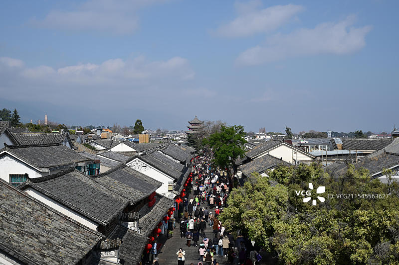 春节期间的大理古城图片素材