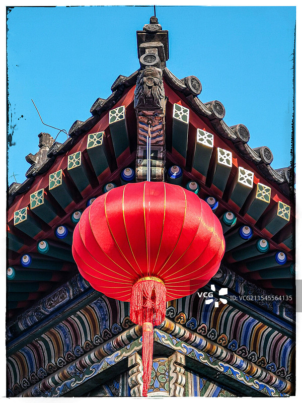 大红灯笼高高挂: 北京万寿寺图片素材