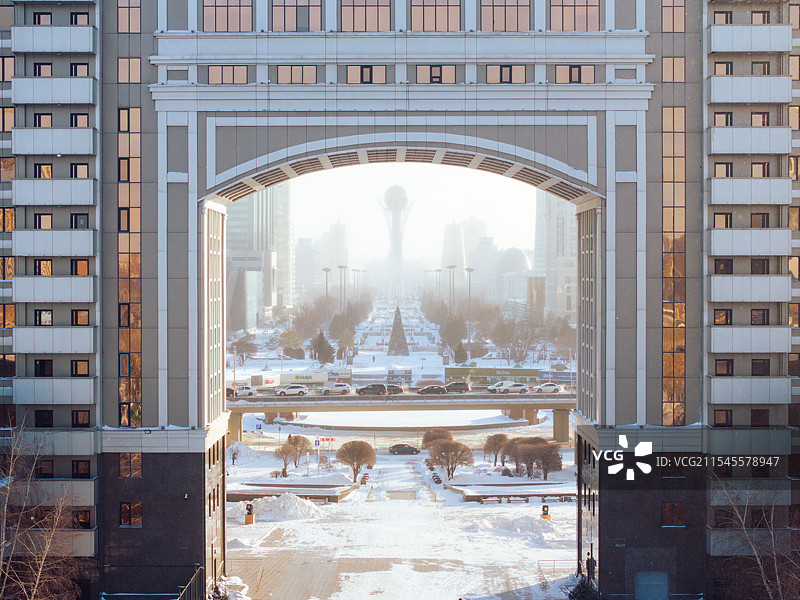 阿斯塔纳城市现代摩天大楼天际线图片素材
