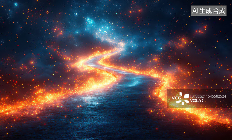 【AI数字艺术】科幻抽象光轨流线背景图片素材