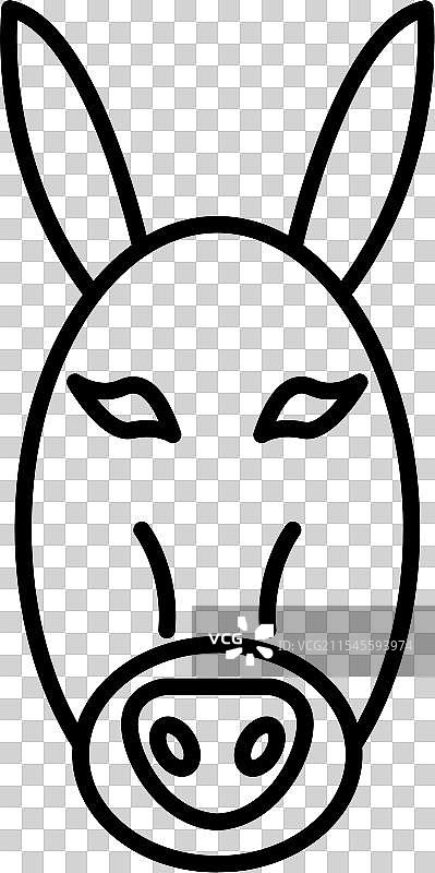 驴子线条图标设计图片素材