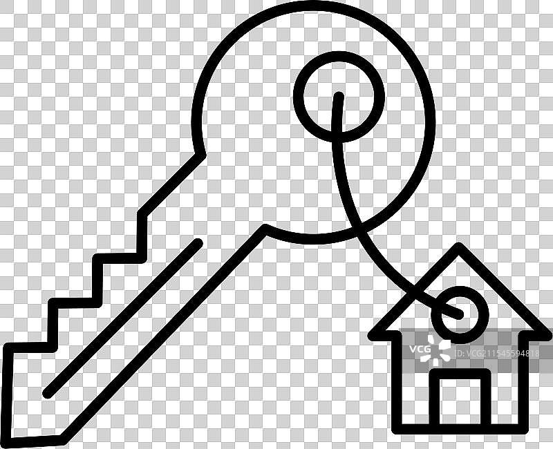 房屋钥匙线条图标设计图片素材