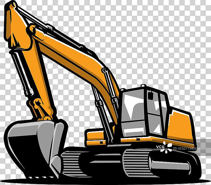 孤立的挖掘机艺术图片素材