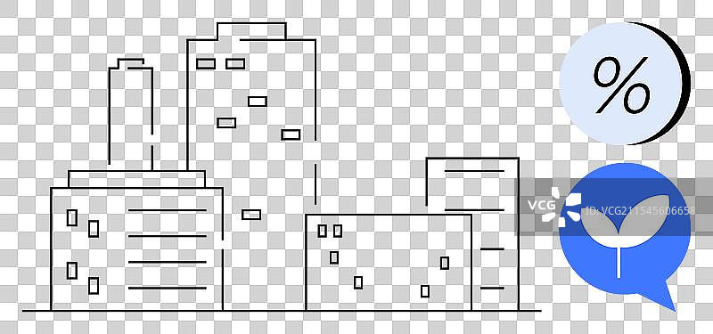 城市建筑与金融百分比和生态图片素材
