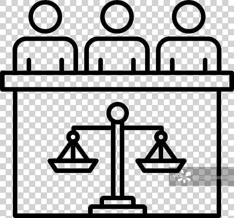 法庭陪审团线条图标设计图片素材
