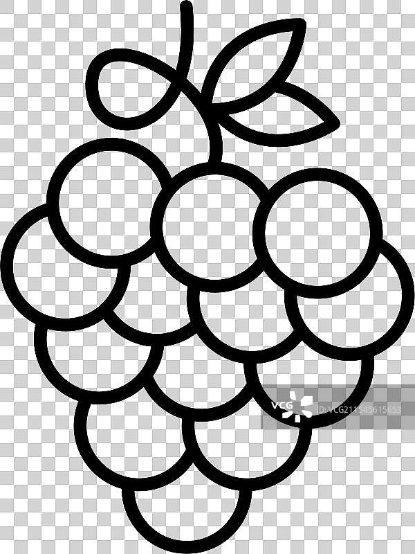 齐芬达葡萄线条图标设计图片素材