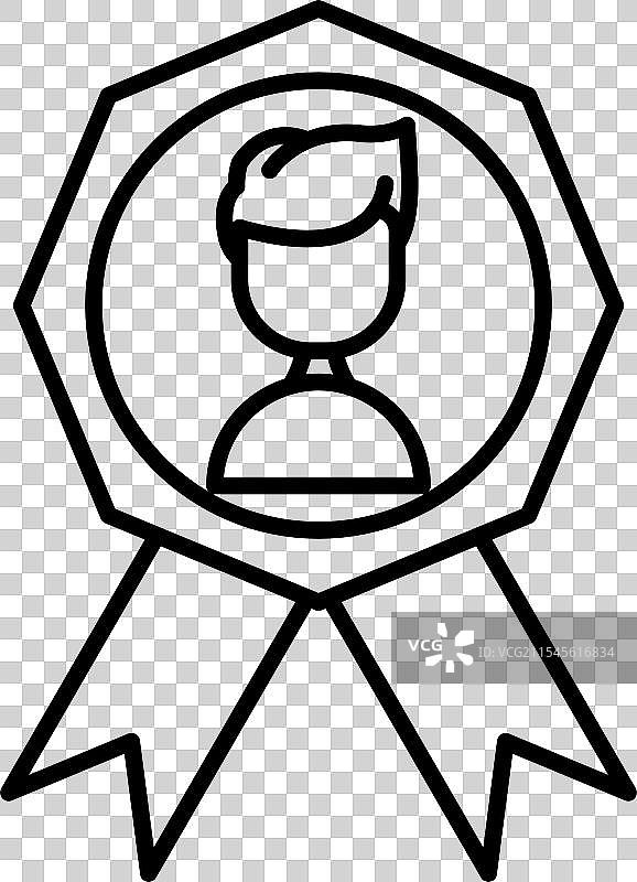 本月最佳员工线条图标设计图片素材