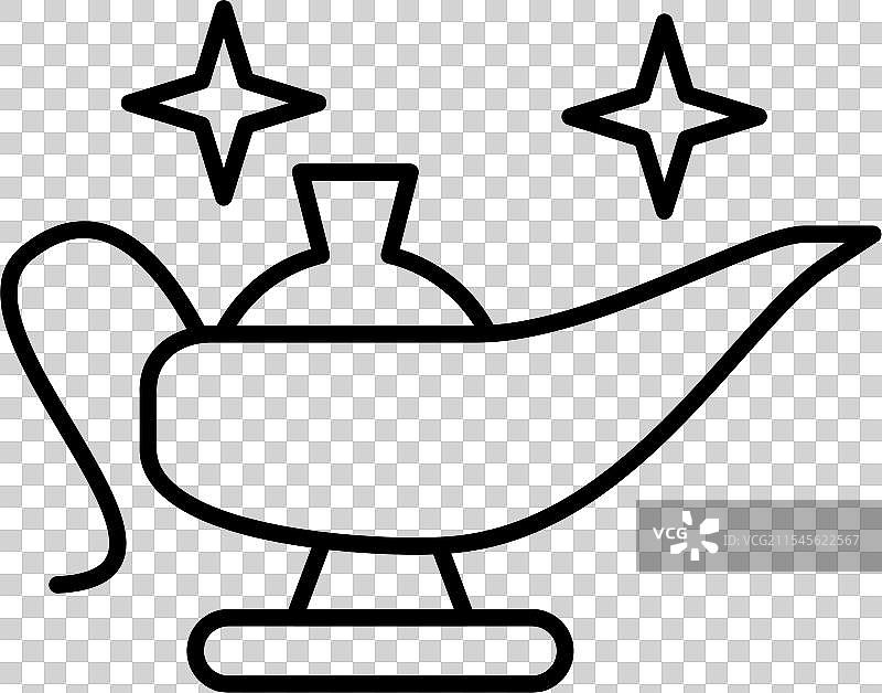 魔法灯线条图标设计图片素材