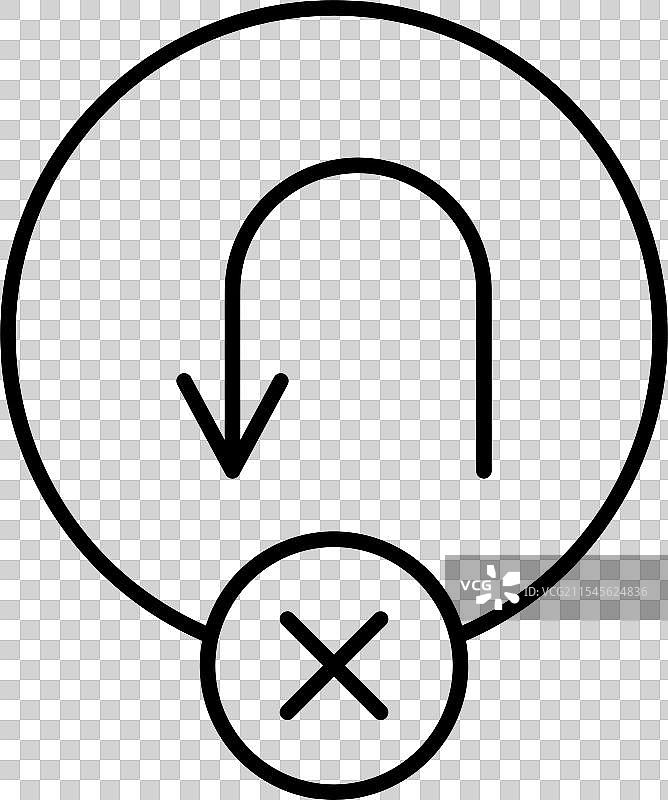 禁止掉头线条图标设计图片素材