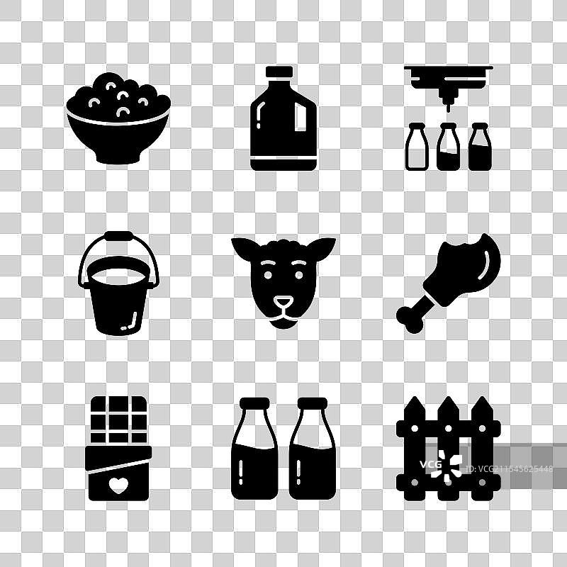 乳制品农业图标集，适用于网站和其他用途图片素材