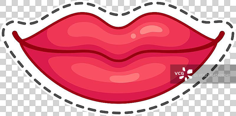 卡通红唇做出亲吻的动作图片素材