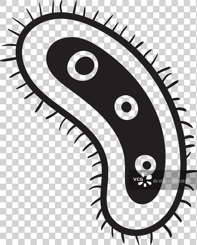 黑白画的变形虫游动图图片素材