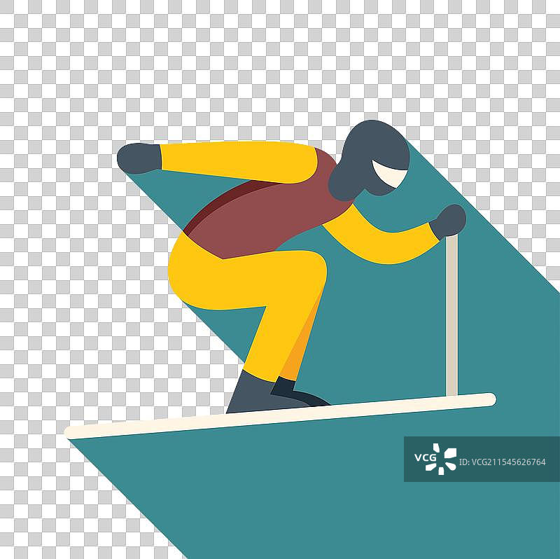 专业滑雪运动员在进行高山滑雪图片素材