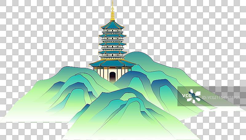 国风山川元素图片素材